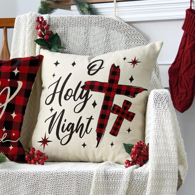 Christmas Red Buffalo Plaid Throw Pillow Cover
