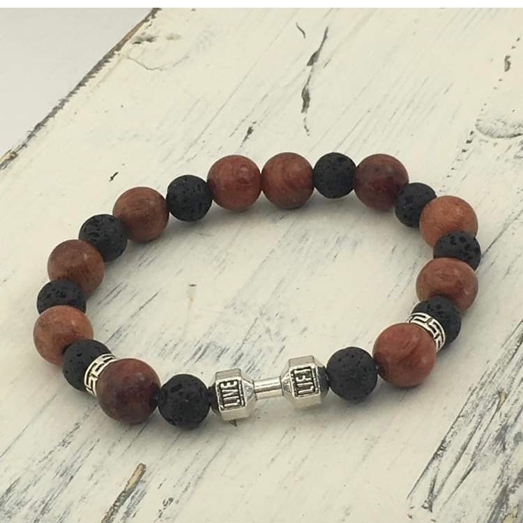 ”Strength Will Rise” Men's Beaded Faith Statement Bracelet—Handcrafted