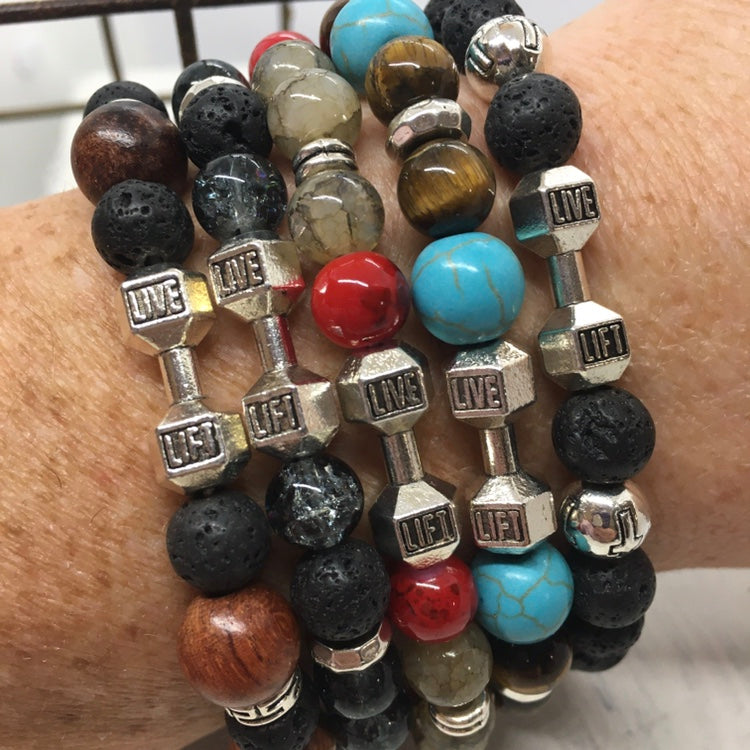 ”Strength Will Rise” Men's Beaded Faith Statement Bracelet—Handcrafted