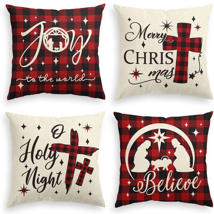 Christmas Red Buffalo Plaid Throw Pillow Cover