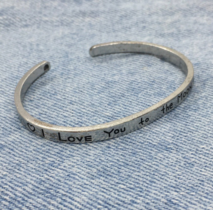 “I Love You to the Moon & Back” Cuff Bracelet