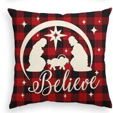 Christmas Red Buffalo Plaid Throw Pillow Cover