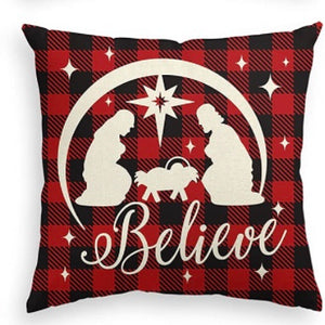 Christmas Red Buffalo Plaid Throw Pillow Cover