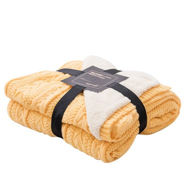 Plush & Cozy Cable Knit & Sherpa Afghan