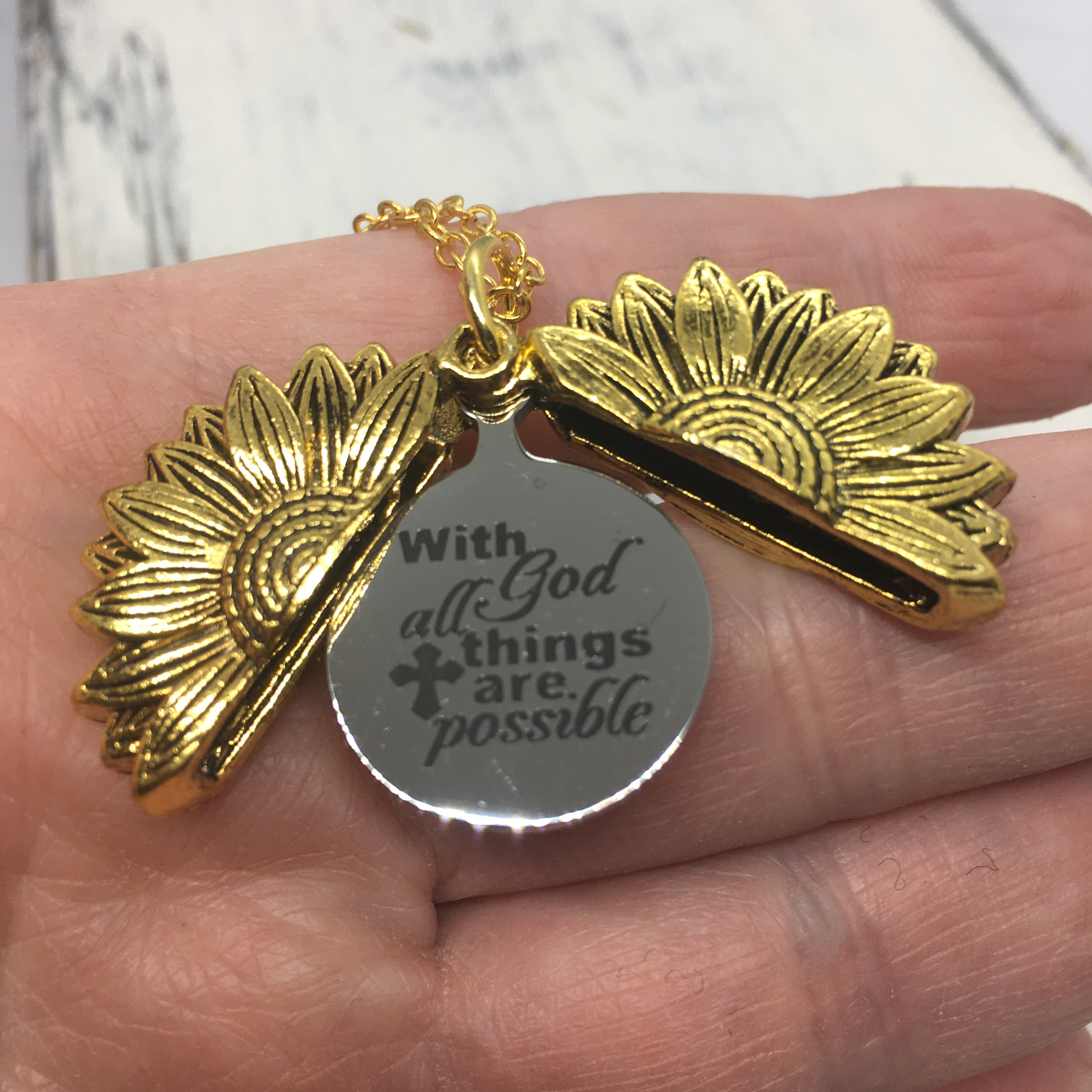 "Sunflower Message" Pendant Necklace