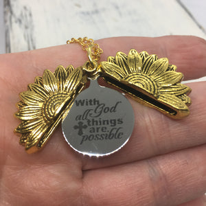 "Sunflower Message" Pendant Necklace