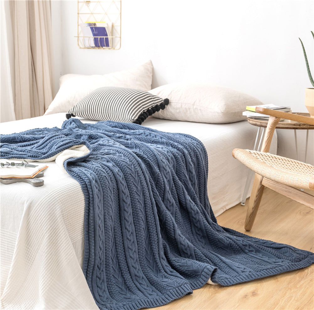 Plush & Cozy Cable Knit & Sherpa Afghan