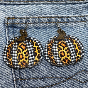 Pumpkin Patch Faux Leather Drop Earrings