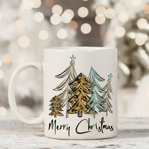 "Merry Christmas" Leopard Trees Mug