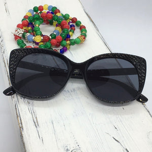 "Chrystlyn" Oversized Cat-Eye Vintage Fashion Sunglasses