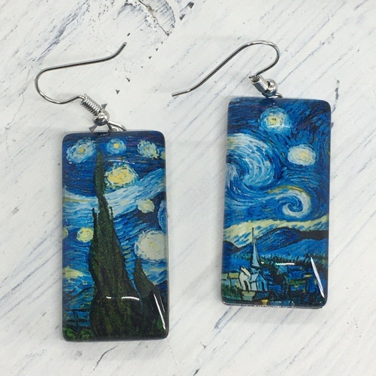 "Oh, The Stars” Unique Resin Statement Earrings