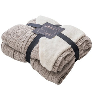 Plush & Cozy Cable Knit & Sherpa Afghan