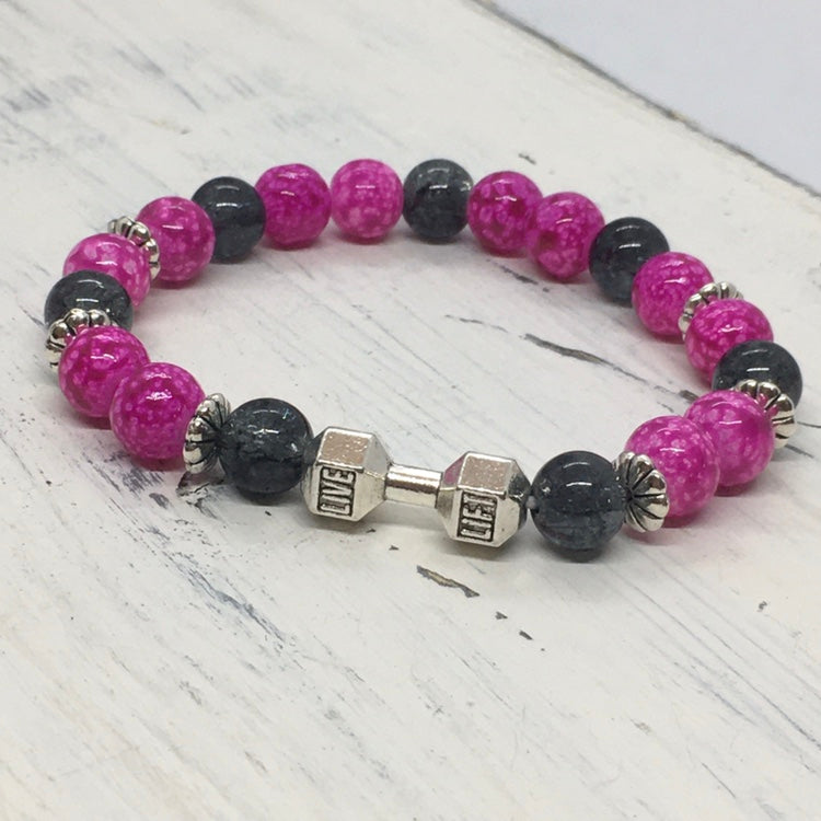 ”Strength Will Rise” Beaded Faith Statement Bracelet—Handcrafted