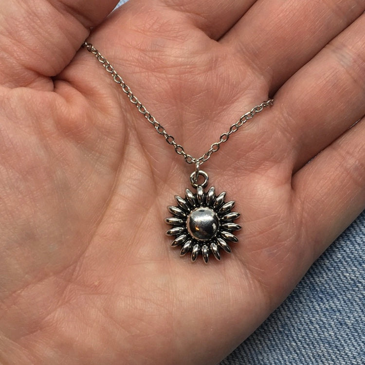 “Sunflower Love” Stainless Steel Pendant Necklace