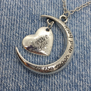 "To the Moon and Back" Message Pendant Necklace