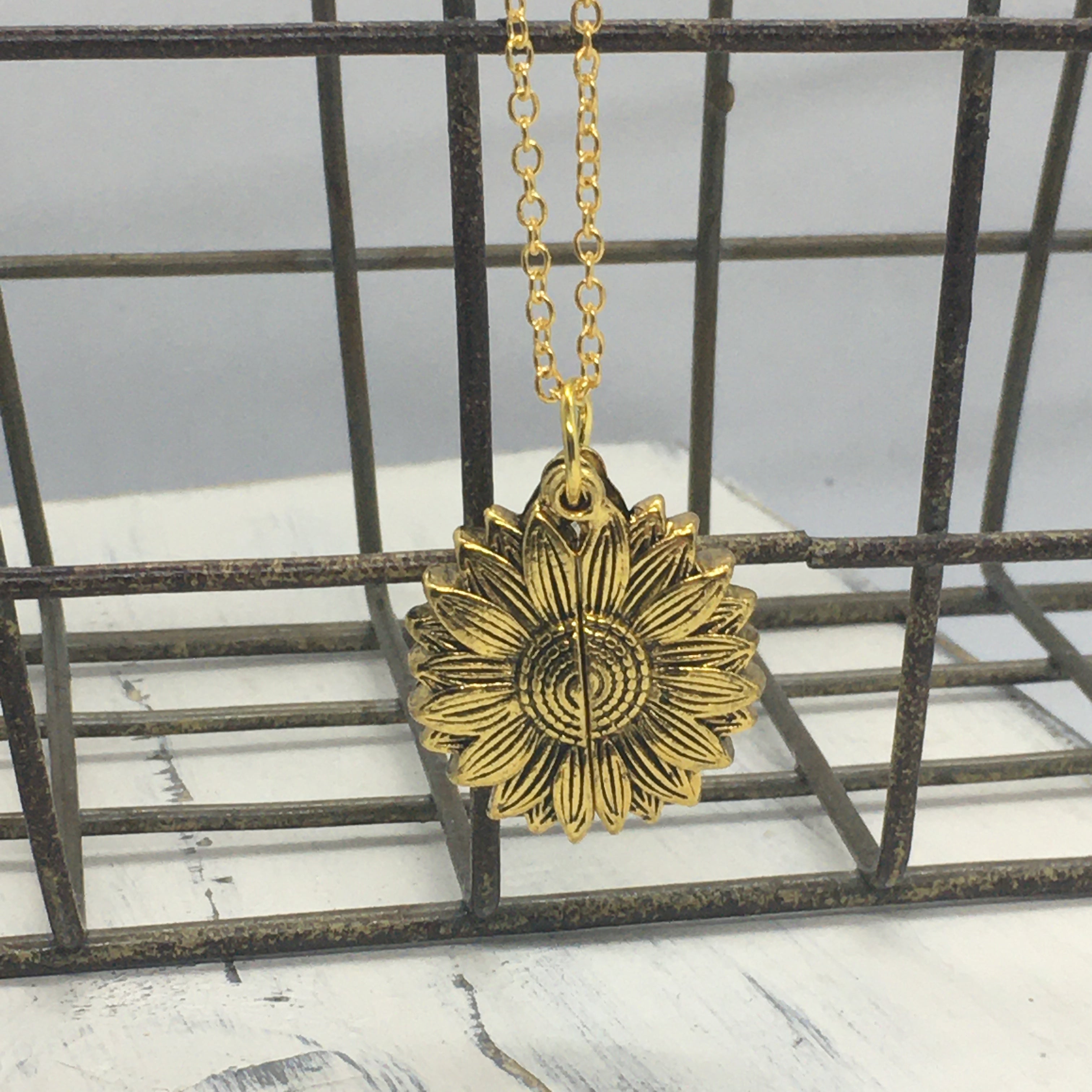 "Sunflower Message" Pendant Necklace