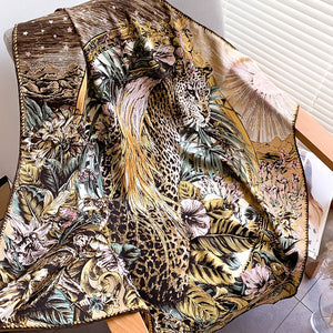 "Wildcat Habitat" Luxurious Silky Bandana Fashion Scarf