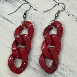 "Chandler" Acrylic Links Earrings--Handcrafted