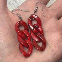 "Chandler" Acrylic Links Earrings--Handcrafted