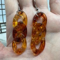 "Chandler" Acrylic Links Earrings--Handcrafted