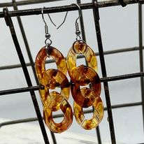 "Chandler" Acrylic Links Earrings--Handcrafted