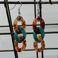 "Chandler" Acrylic Links Earrings--Handcrafted