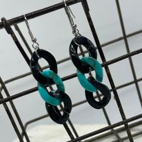 "Chandler" Acrylic Links Earrings--Handcrafted