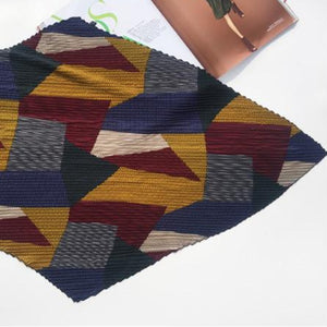 "Stained Glass" Multi-color Block Pleated Square Fashion Scarf