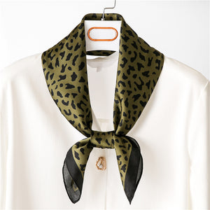 "Laura" Leopard Print Square Bandana Fashion Scarf