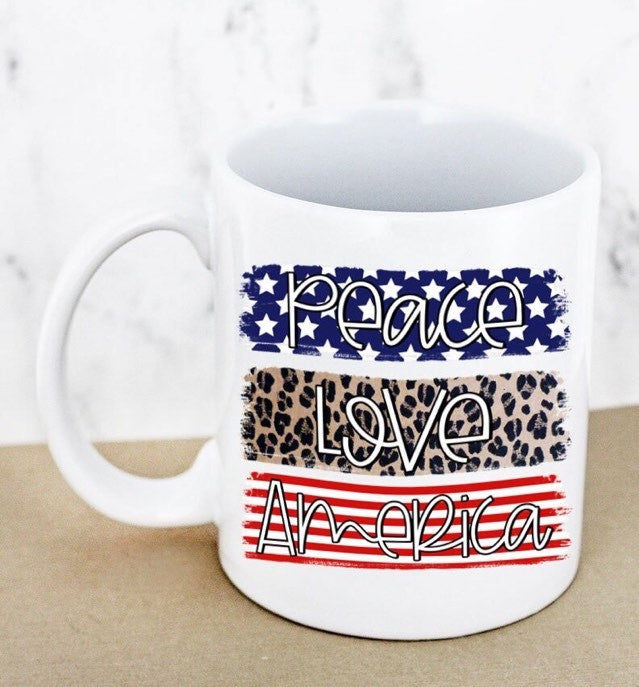 "Peace Love America" Mug