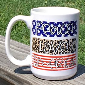 "Peace Love America" Mug