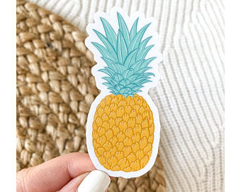 Pineapple Watercolor Vinyl Sticker