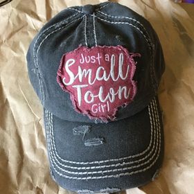 "Just a Small Town Girl" Vintage Distressed Baseball Cap