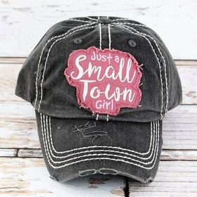 "Just a Small Town Girl" Vintage Distressed Baseball Cap