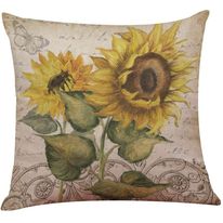 Vintage Watercolor Sunflower Throw Pillow Covers