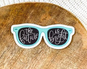 Sunglasses "The Future is Bright" Watercolor Vinyl Sticker