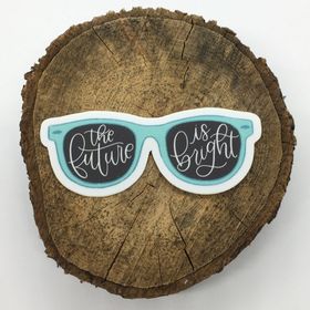 Sunglasses "The Future is Bright" Watercolor Vinyl Sticker