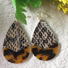 "Cordelia" Tortoiseshell With Snakeskin Hinged Earrings