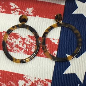 "Hannah" Tortoiseshell Circle Hoop Statement Earrings