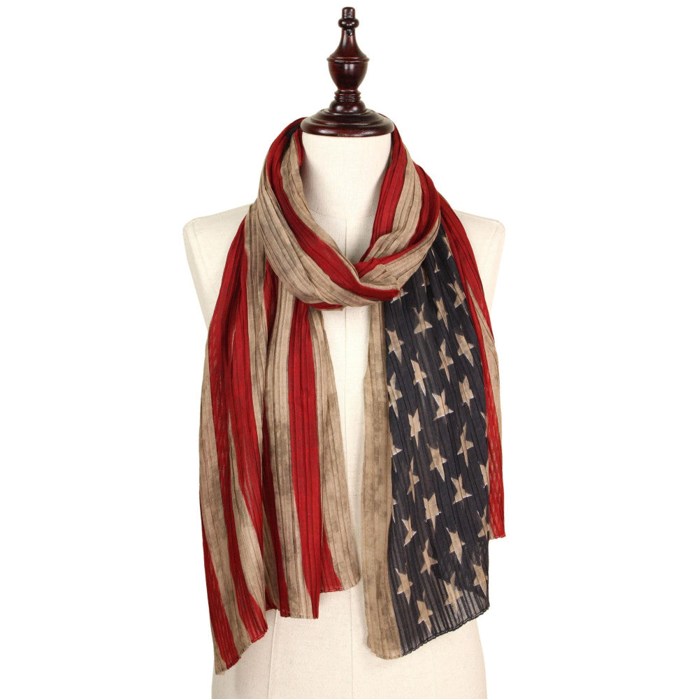 "Vintage Americana" Pleated Fashion Scarf