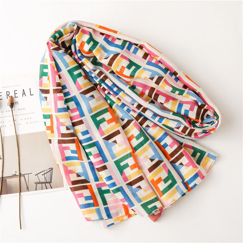 "Geometric Rose" Beautiful Fashion Scarf