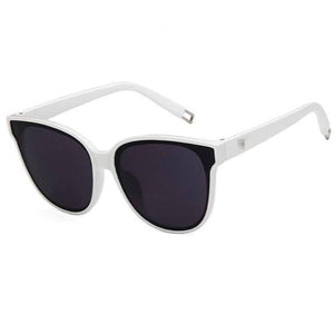 “Kathleen" Oversized Cat-Eye Retro Fashion Sunglasses--White