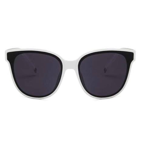 “Kathleen" Oversized Cat-Eye Retro Fashion Sunglasses--White